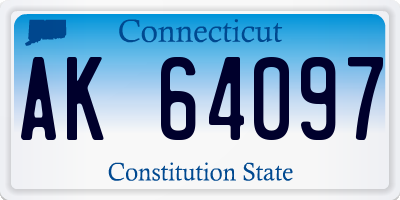 CT license plate AK64097