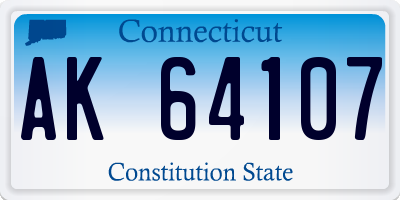 CT license plate AK64107
