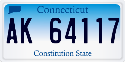 CT license plate AK64117