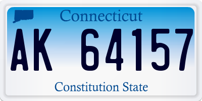 CT license plate AK64157