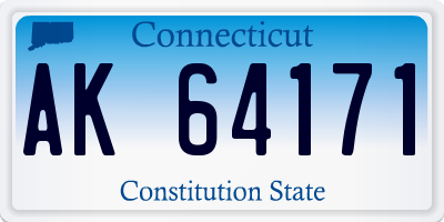 CT license plate AK64171