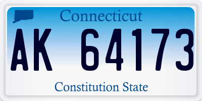 CT license plate AK64173