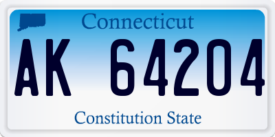 CT license plate AK64204