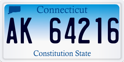 CT license plate AK64216