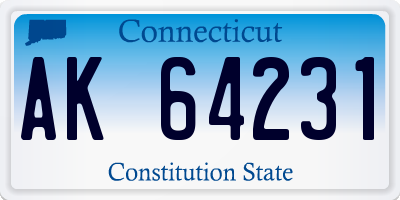CT license plate AK64231
