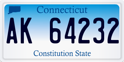 CT license plate AK64232