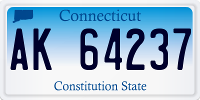 CT license plate AK64237