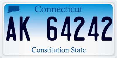 CT license plate AK64242