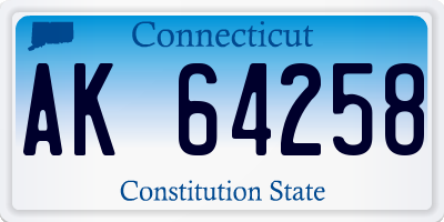 CT license plate AK64258