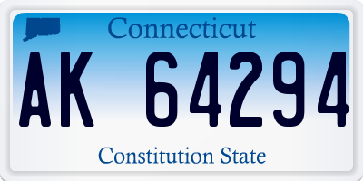CT license plate AK64294