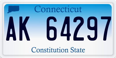 CT license plate AK64297