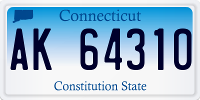 CT license plate AK64310