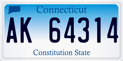 CT license plate AK64314