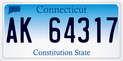 CT license plate AK64317