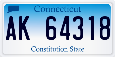 CT license plate AK64318