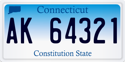 CT license plate AK64321
