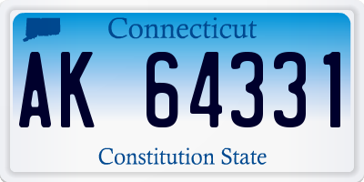 CT license plate AK64331