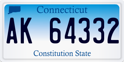 CT license plate AK64332