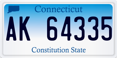 CT license plate AK64335