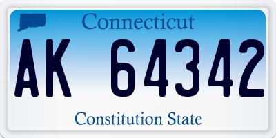 CT license plate AK64342