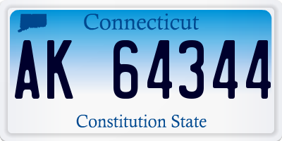 CT license plate AK64344