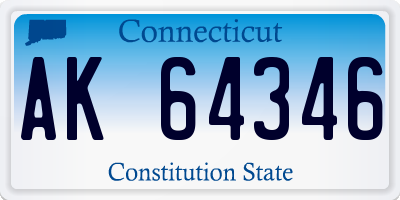 CT license plate AK64346