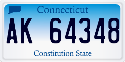 CT license plate AK64348