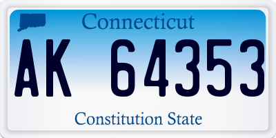 CT license plate AK64353