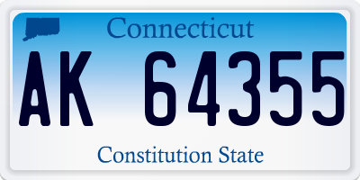 CT license plate AK64355