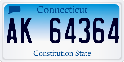 CT license plate AK64364