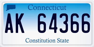 CT license plate AK64366