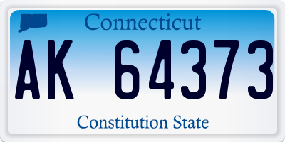 CT license plate AK64373