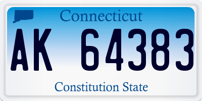CT license plate AK64383