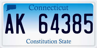 CT license plate AK64385