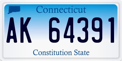 CT license plate AK64391