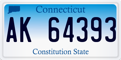 CT license plate AK64393