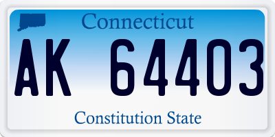 CT license plate AK64403