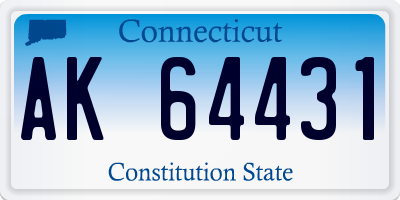 CT license plate AK64431