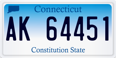 CT license plate AK64451