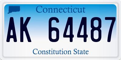 CT license plate AK64487