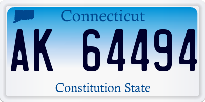 CT license plate AK64494