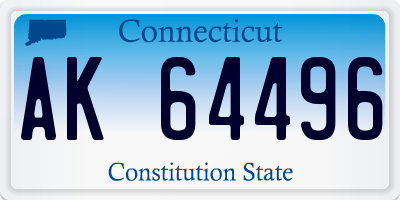 CT license plate AK64496
