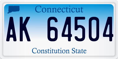 CT license plate AK64504