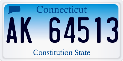 CT license plate AK64513