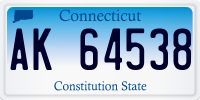 CT license plate AK64538