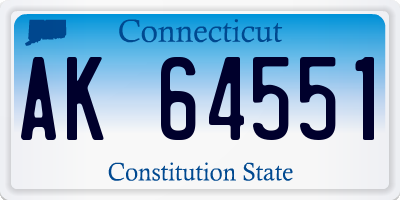 CT license plate AK64551