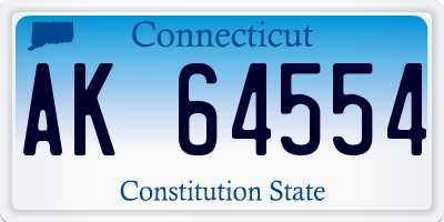 CT license plate AK64554