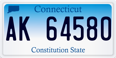 CT license plate AK64580