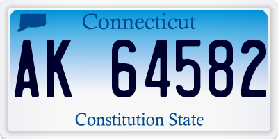 CT license plate AK64582