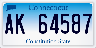 CT license plate AK64587